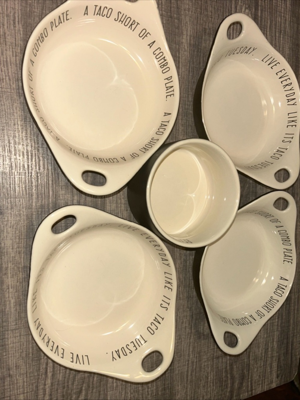 Mud Pie "Taco Tuesday" collection 5 Piece Ceramic Taco Set
